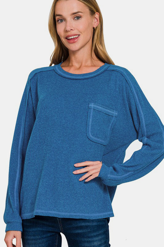 Cameron Ribbed Hacci Knit Top