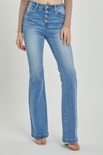 Avery High Rise Button Fly Bootcut Jeans by RISEN