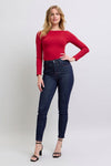 Love Heart Shaped Back Pockets Skinny Judy Blue Jeans