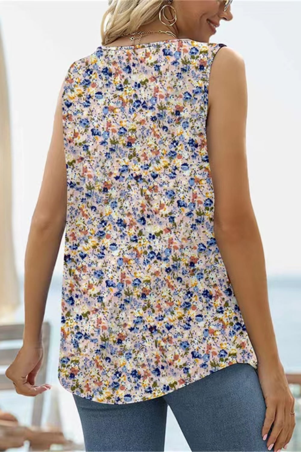 Willow Printed Curved Hem Tank