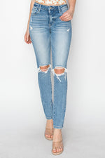 Margot RISEN High Rise Knee Distressed Skinny Jeans