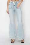 Mariah RISEN High Rise Front Patch Pocket Flare Jeans