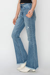 Yolanda High Rise Frayed Hem Bootcut Risen Jeans