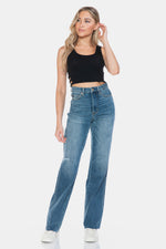 Claire Tummy Control Cut Raw Hem Straight Judy Blue Jeans