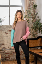 Aubrie Color Block Drop Shoulder Sweater