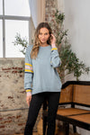 Ellie Contrast Stripes Long Sleeve Sweater