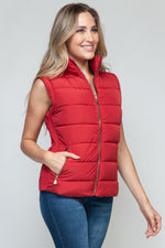 Sady Zip Up Turtleneck Vest with Pockets