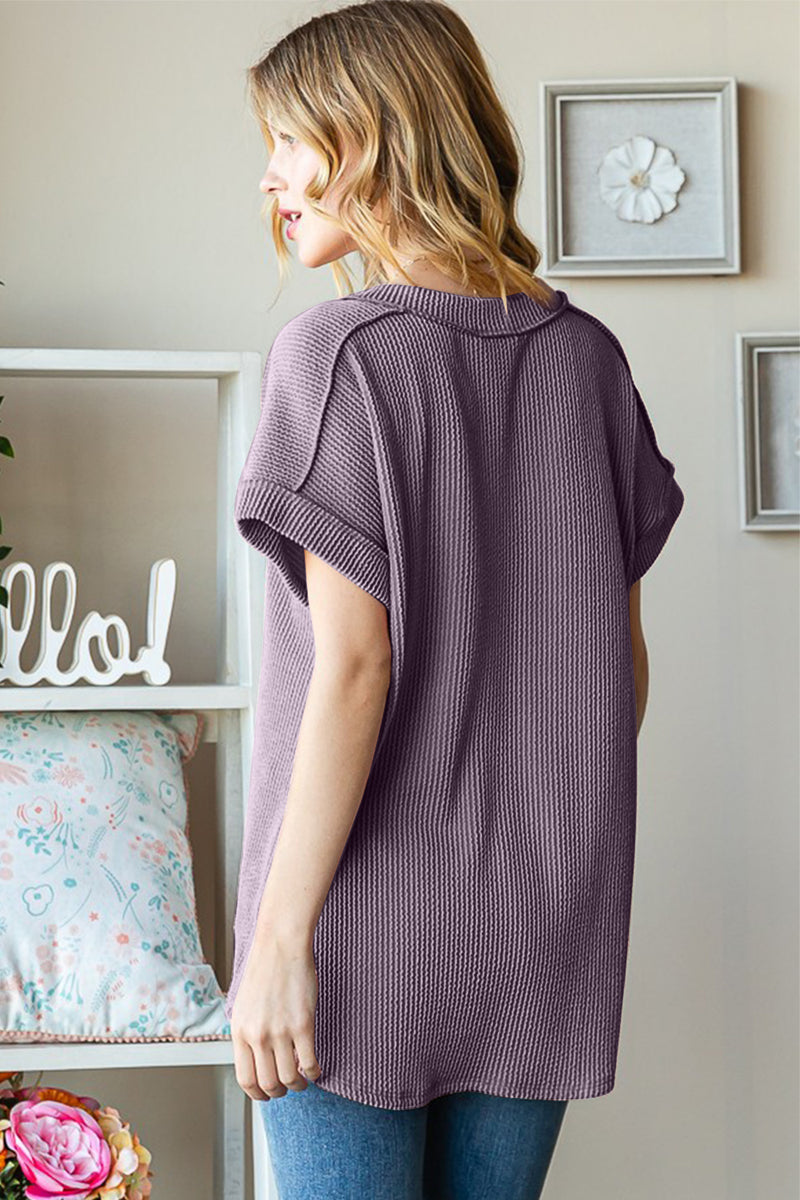 Ivy Exposed Seam Ribbed Top
