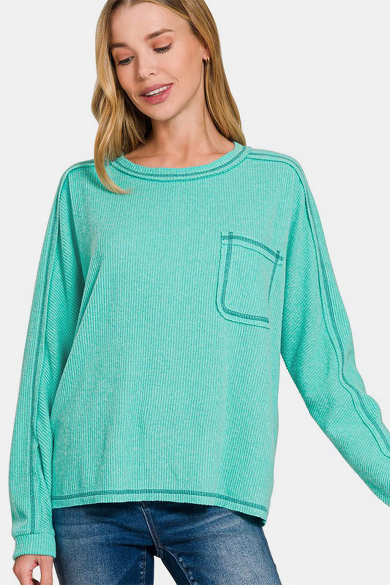 Corrine Ribbed Hacci Knit Top Plus Size