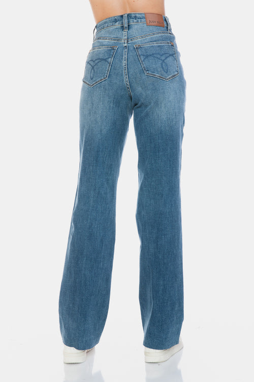 Claire Tummy Control Cut Raw Hem Straight Judy Blue Jeans