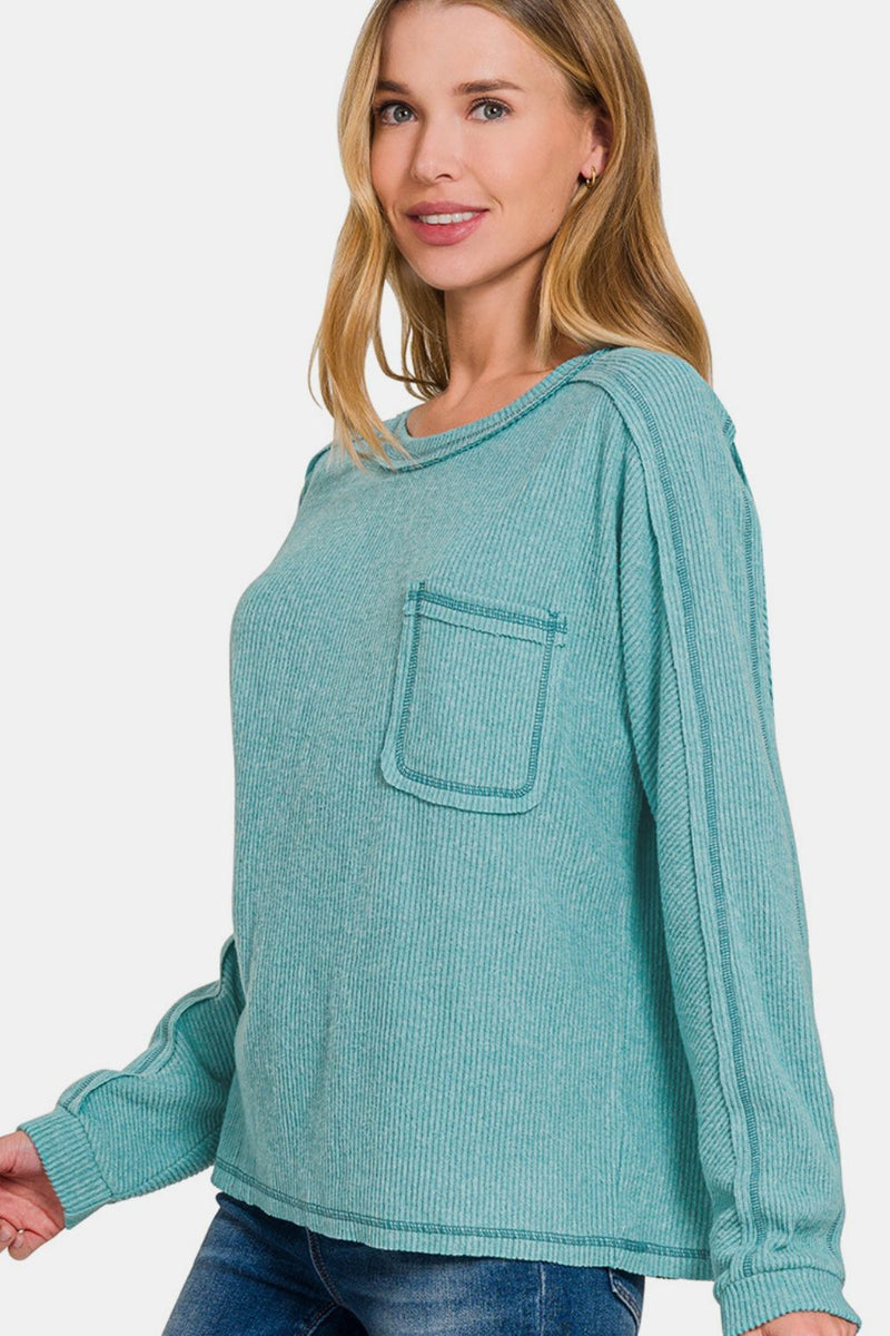 Candace Ribbed Hacci Knit Top
