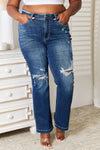 Bentley Mid Rise Hand Sand & Destroy Bootcut Judy Blue Jeans