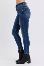 Matilda Mid-Rise Waist Skinny Judy Blue Jeans with Thermal Lining