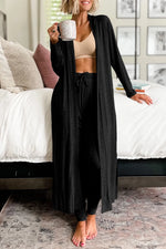 Jasmine Open Front Long Sleeve Cardigan and Pants Lounge Set