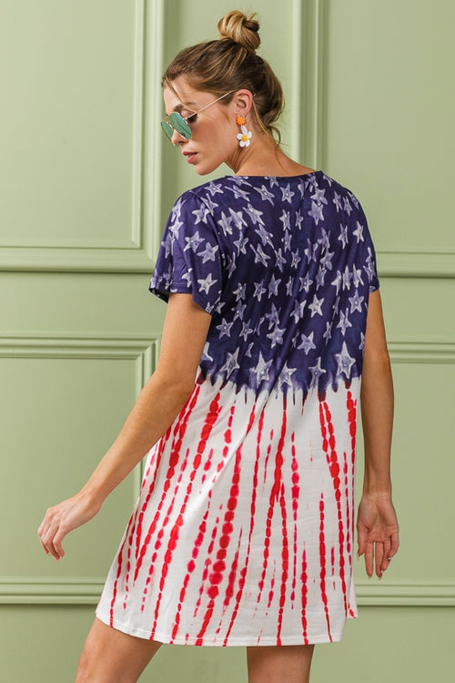 American Flag Theme Tee Dress