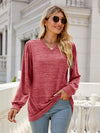 Addison Heathered V-Neck Long Sleeve