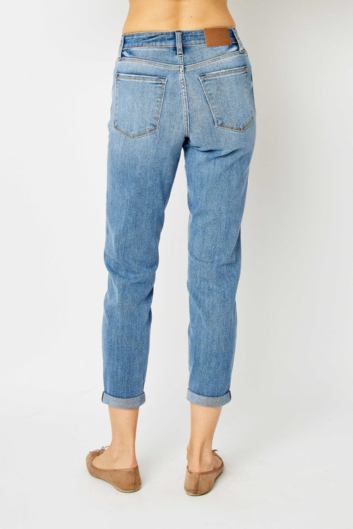 Sariah Judy Blue Cuffed Hem Slim Jeans