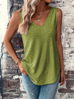 Brooklyn Eyelet V-Neck Wide Strap Tank