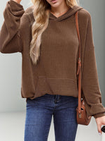 Kaia Textured Kangaroo Pocket Hoodie