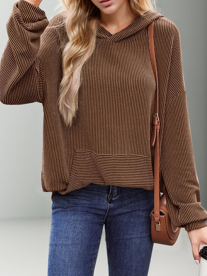 Kaia Textured Kangaroo Pocket Hoodie
