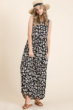 Maya Leopard Maxi Dress with Pockets