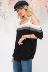 Jolie Striped Cold Shoulder Top