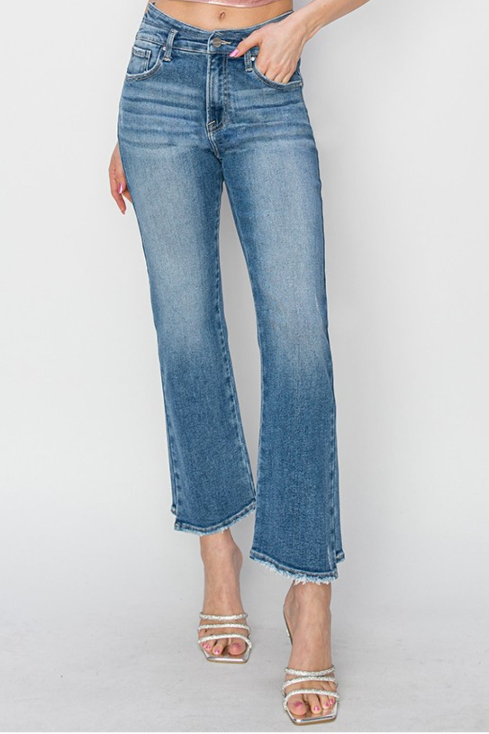 Delilah High Rise Slim Straight Risen Jeans