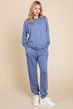 Marissa Raglan Sleeve Top and Pants Lounge Set