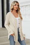 Kelly Ribbed Button Up Long Sleeve Cardigan