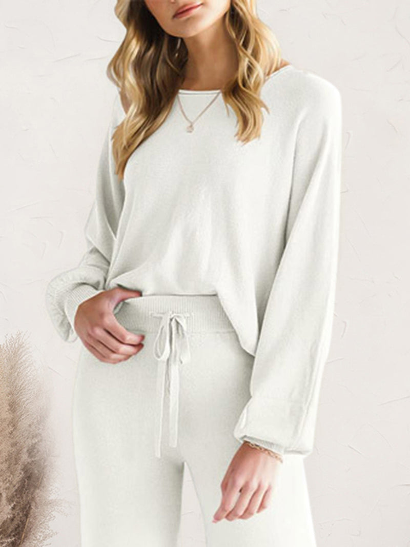 Maddie Long Sleeve Lounge Top and Drawstring Pants Set