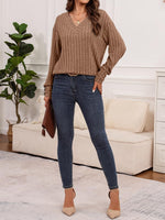 Haven Ribbed V-Neck Long Sleeve