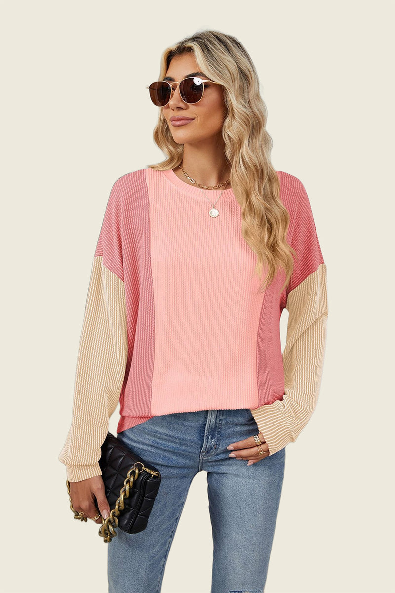 Rae Contrast Long Sleeve Top
