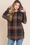 Ruby Drawstring Plaid Hoodie