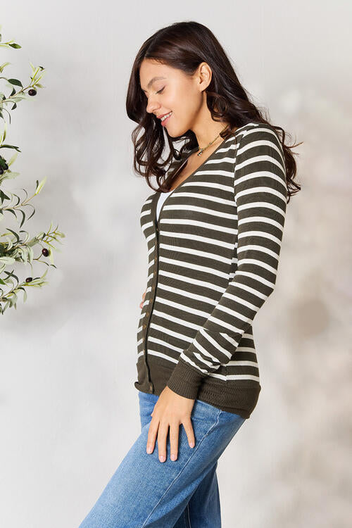 Maya Striped Snap Down Cardigan