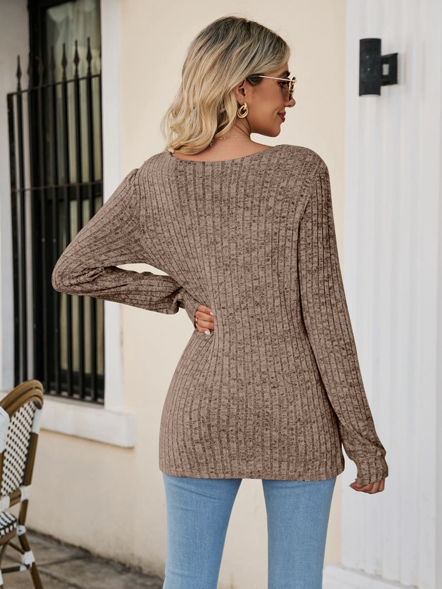 RaeAnn Ribbed Long Sleeve Top