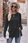 Desiree Ribbed Buttoned Long Sleeve Tee