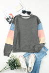 Color Block Ribbed Trim Sweatshirt