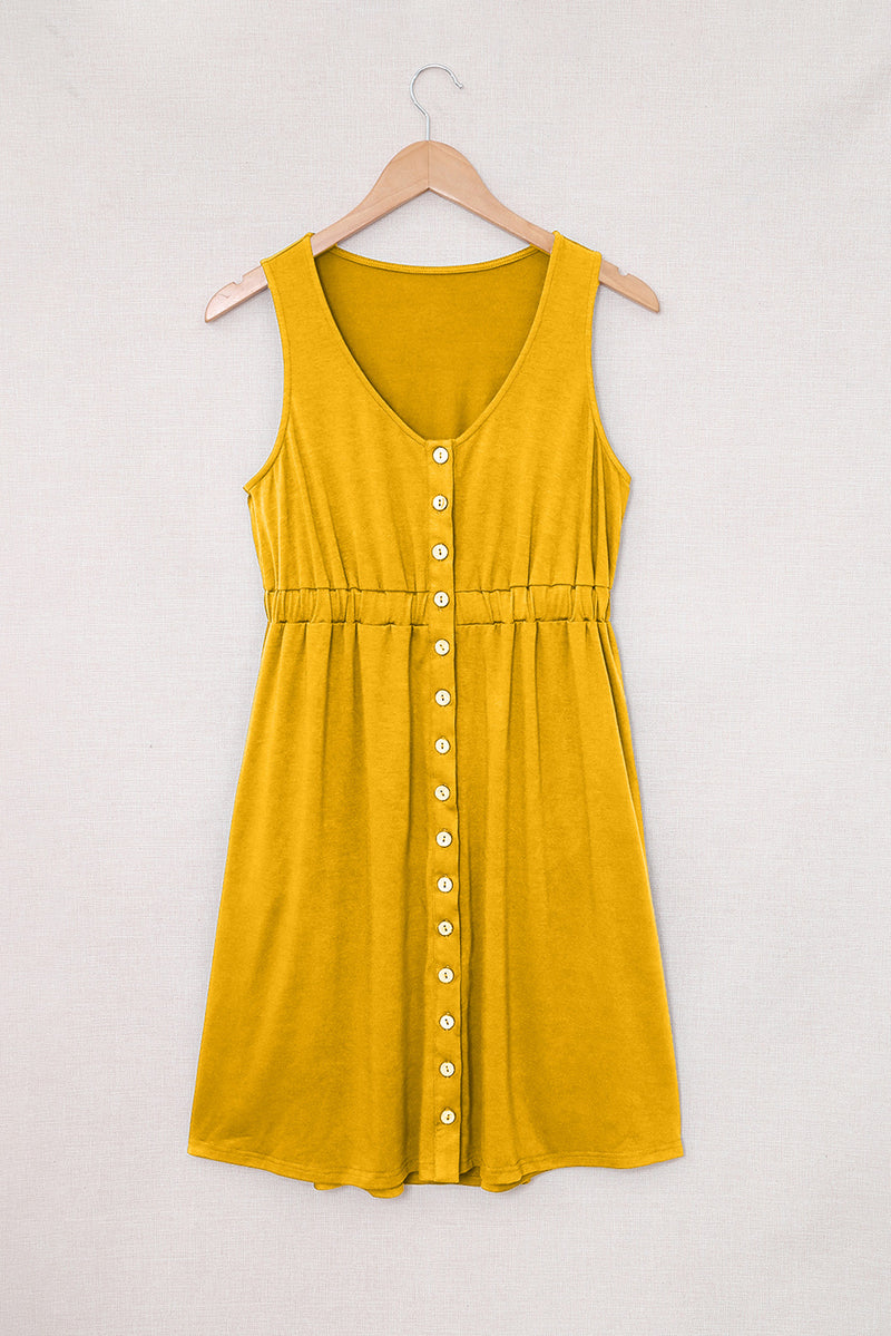 Penelope Sleeveless Button Down Mini Dress
