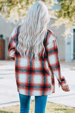 Plaid Button Up Shirt Jacket with Pockets