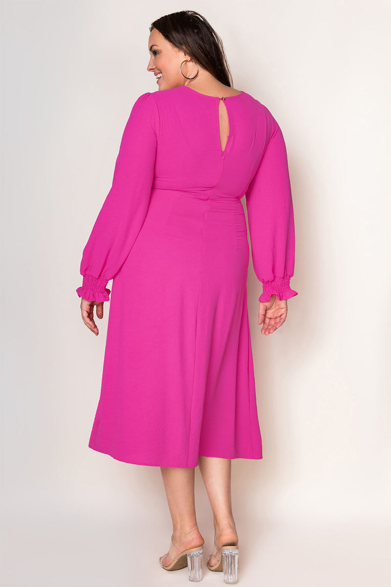 Kimberly Twist Front Flounce Sleeve Dress