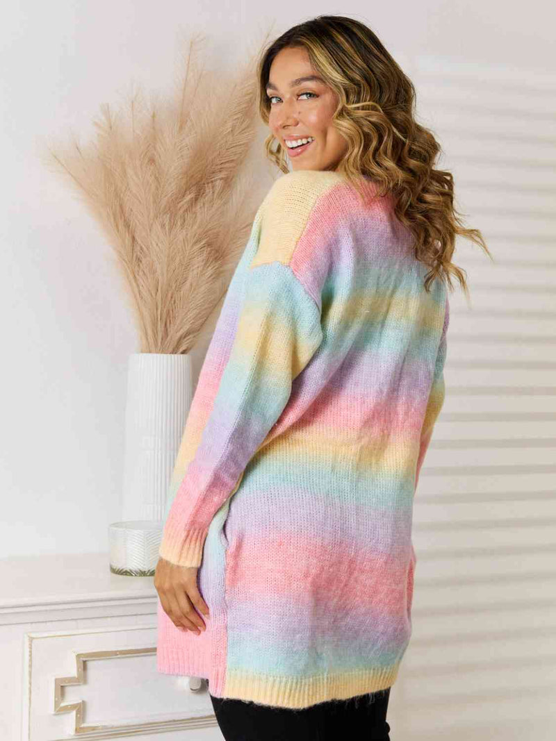 Gradient Open Front Cardigan