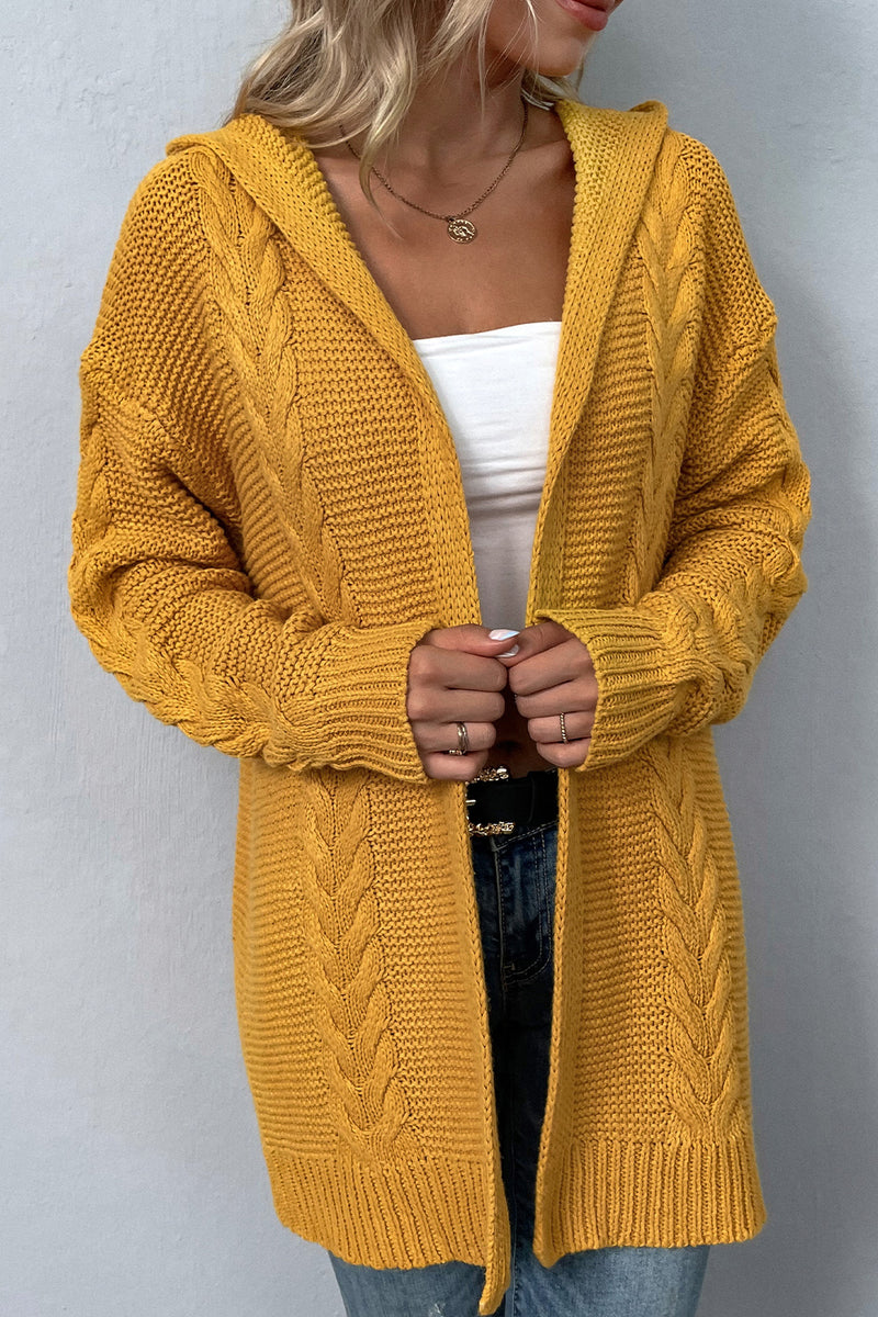 Hazel Cable-Knit Hooded Cardigan