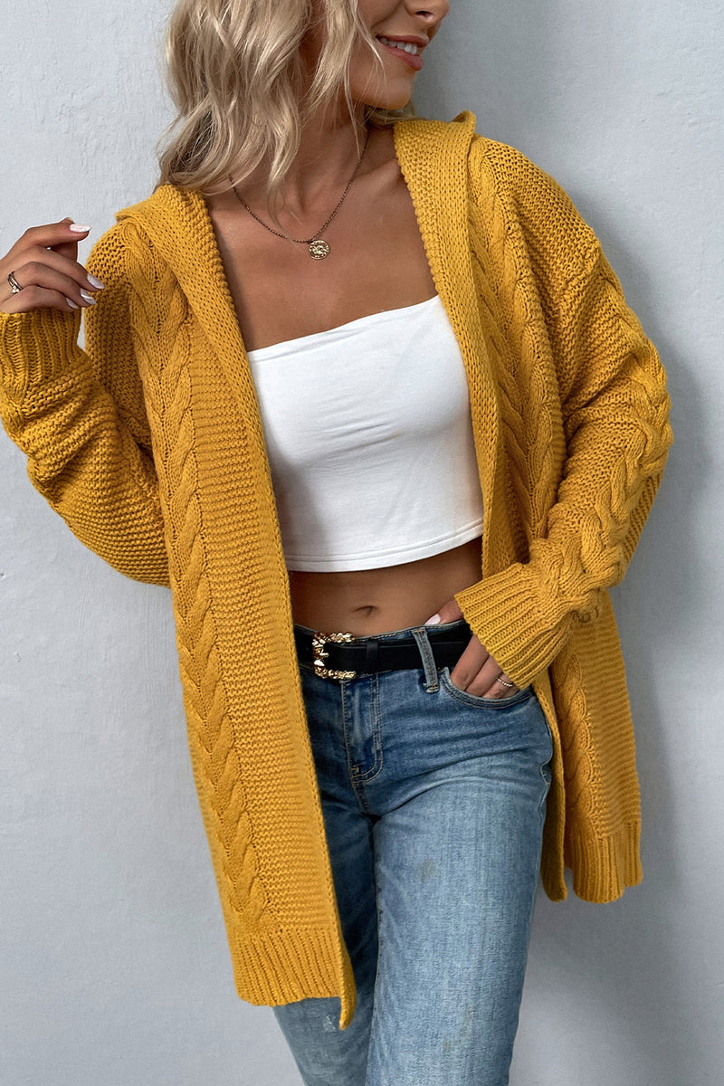Hazel Cable-Knit Hooded Cardigan