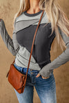 Madison Color Block Exposed Seam Top- 3 Colors