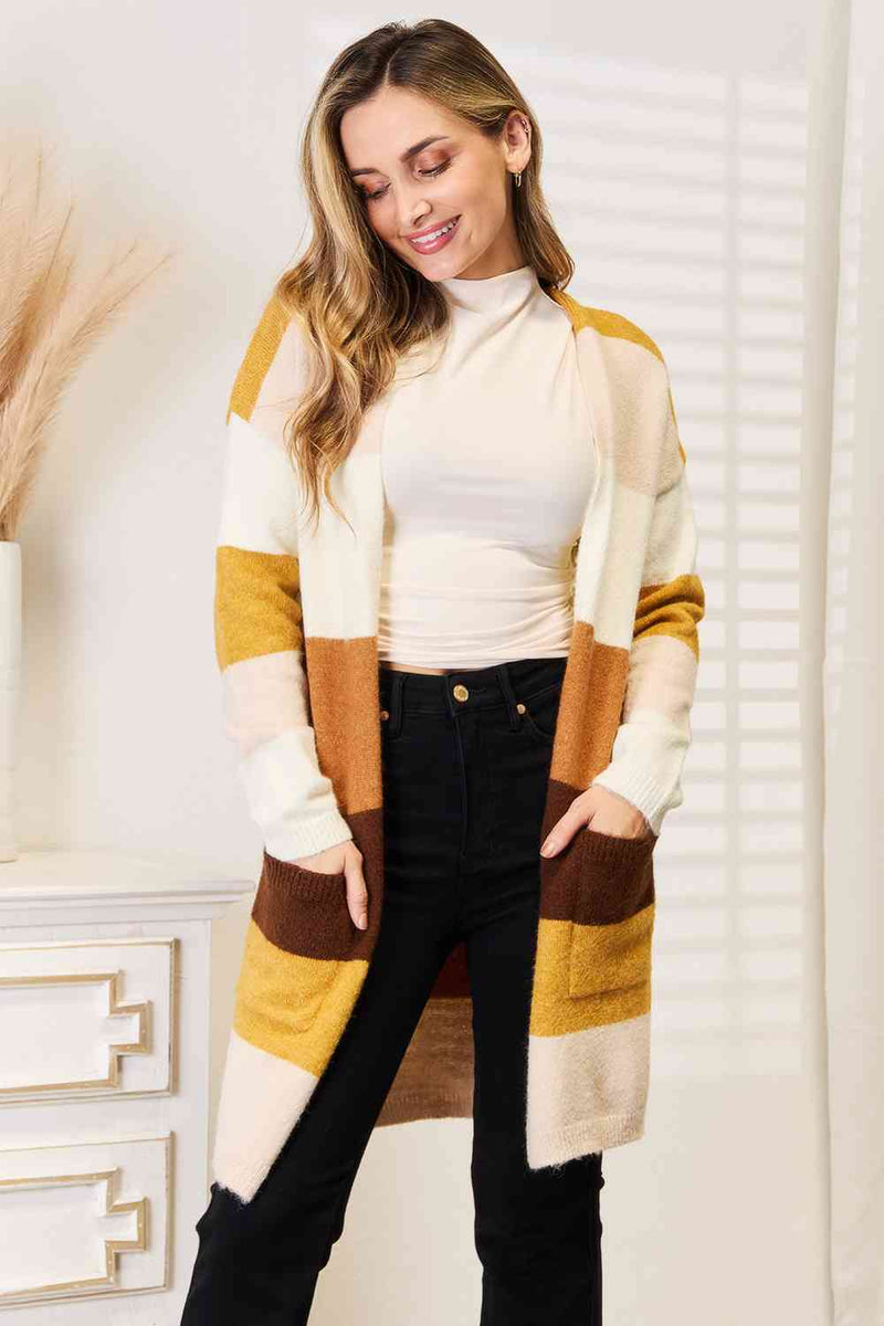 Cassie Color Block Dropped Shoulder Cardigan