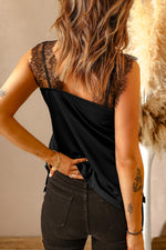 Nevaeh Lace Trim Spliced Lace Tank