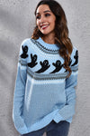 Ghost Pattern Long Sleeve Sweater