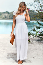 Brinley Frill Trim Tie Shoulder Wide Leg Jumpsuit