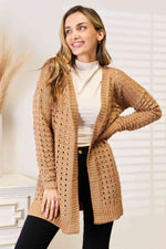 Rachel Openwork Horizontal Ribbing Cardigan