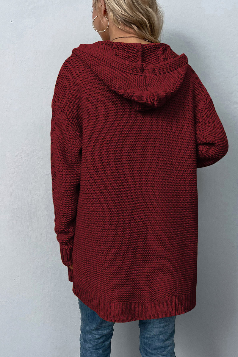 Hazel Cable-Knit Hooded Cardigan